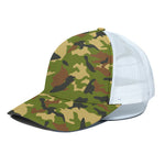 Military Camouflage Print White Mesh Trucker Cap
