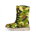 Military Camouflage Print Winter Boots