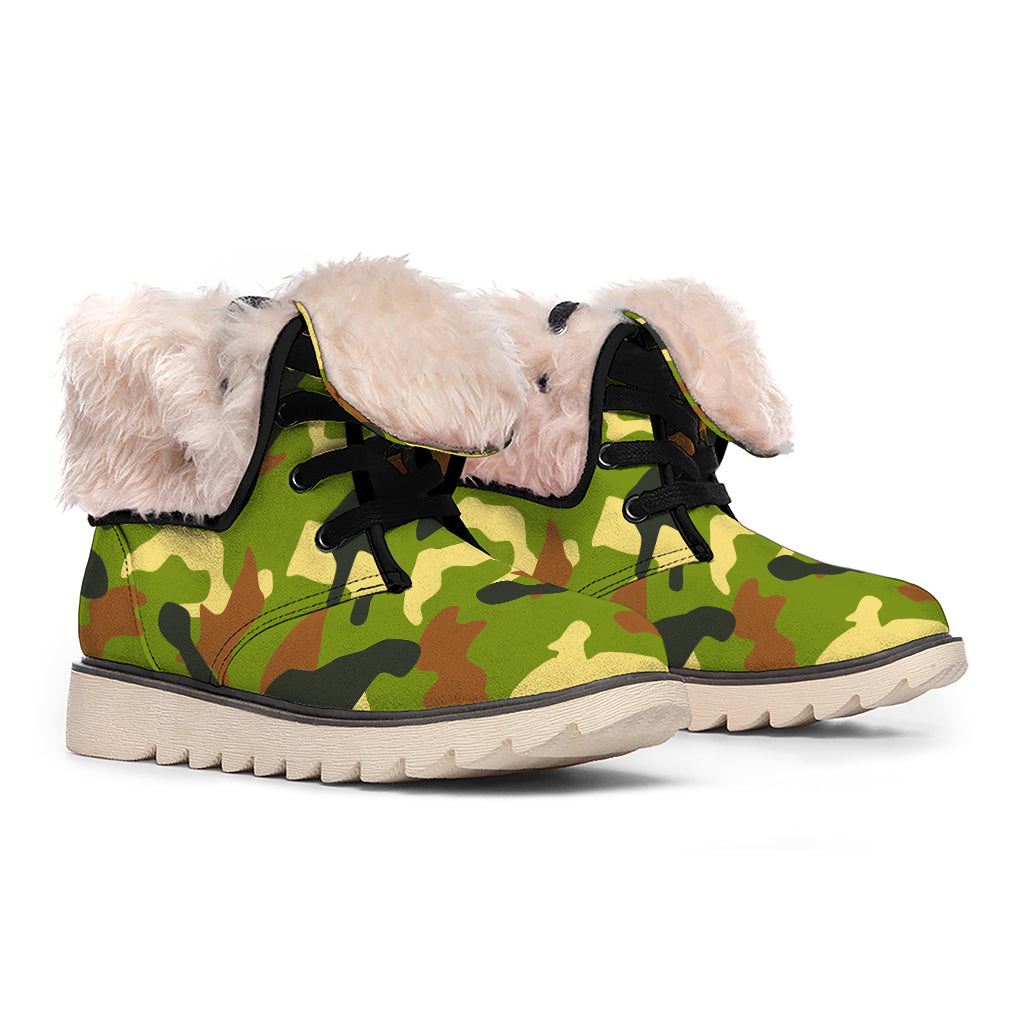 Military Camouflage Print Winter Boots