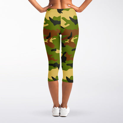 Military Camouflage Print Women's Capri Leggings