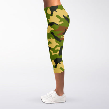 Military Camouflage Print Women's Capri Leggings