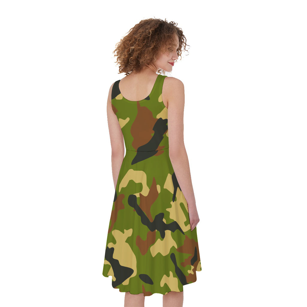 Military Camouflage Print Women's Sleeveless Dress