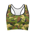 Military Camouflage Print Women's Sports Bra