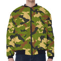 Military Camouflage Print Zip Sleeve Bomber Jacket