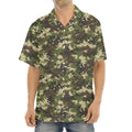 Military Digital Camo Pattern Print Aloha Shirt