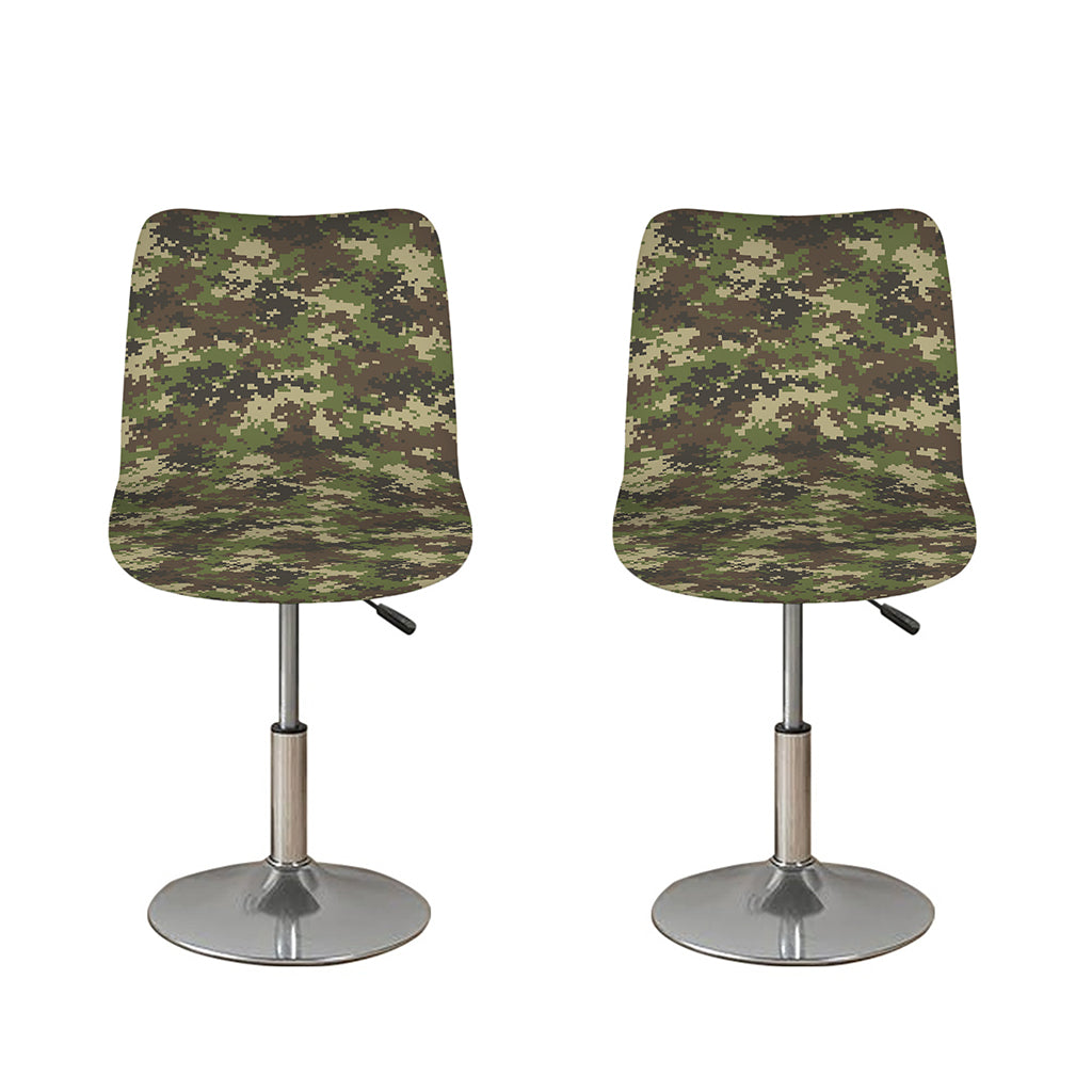 Military Digital Camo Pattern Print Bar Stool Covers