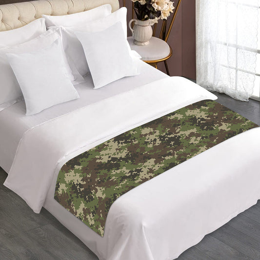 Military Digital Camo Pattern Print Bed Runner