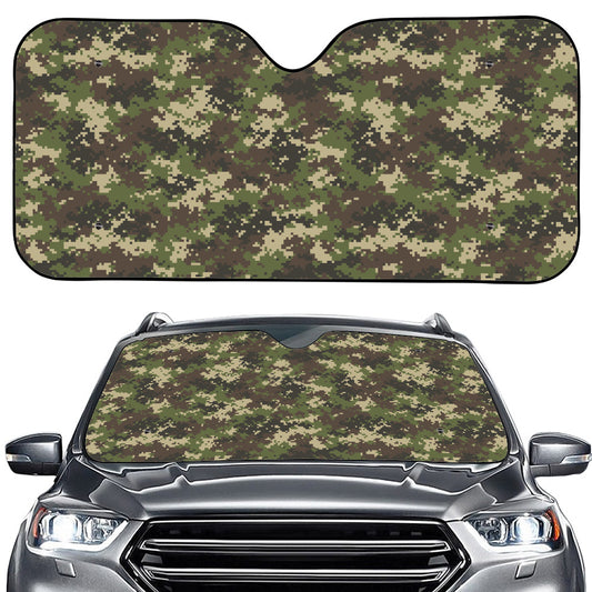 Military Digital Camo Pattern Print Car Windshield Sun Shade