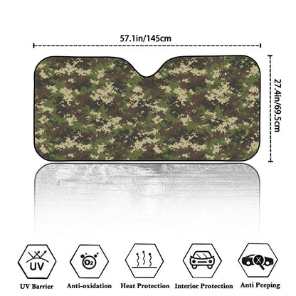 Military Digital Camo Pattern Print Car Windshield Sun Shade
