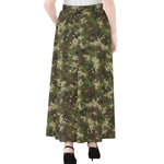 Military Digital Camo Pattern Print Chiffon Maxi Skirt