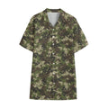 Military Digital Camo Pattern Print Cotton Hawaiian Shirt