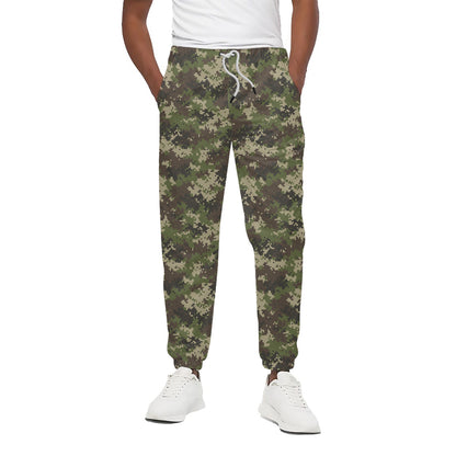Military Digital Camo Pattern Print Cotton Pants