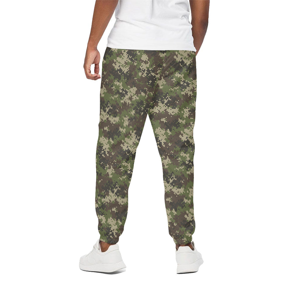 Military Digital Camo Pattern Print Cotton Pants