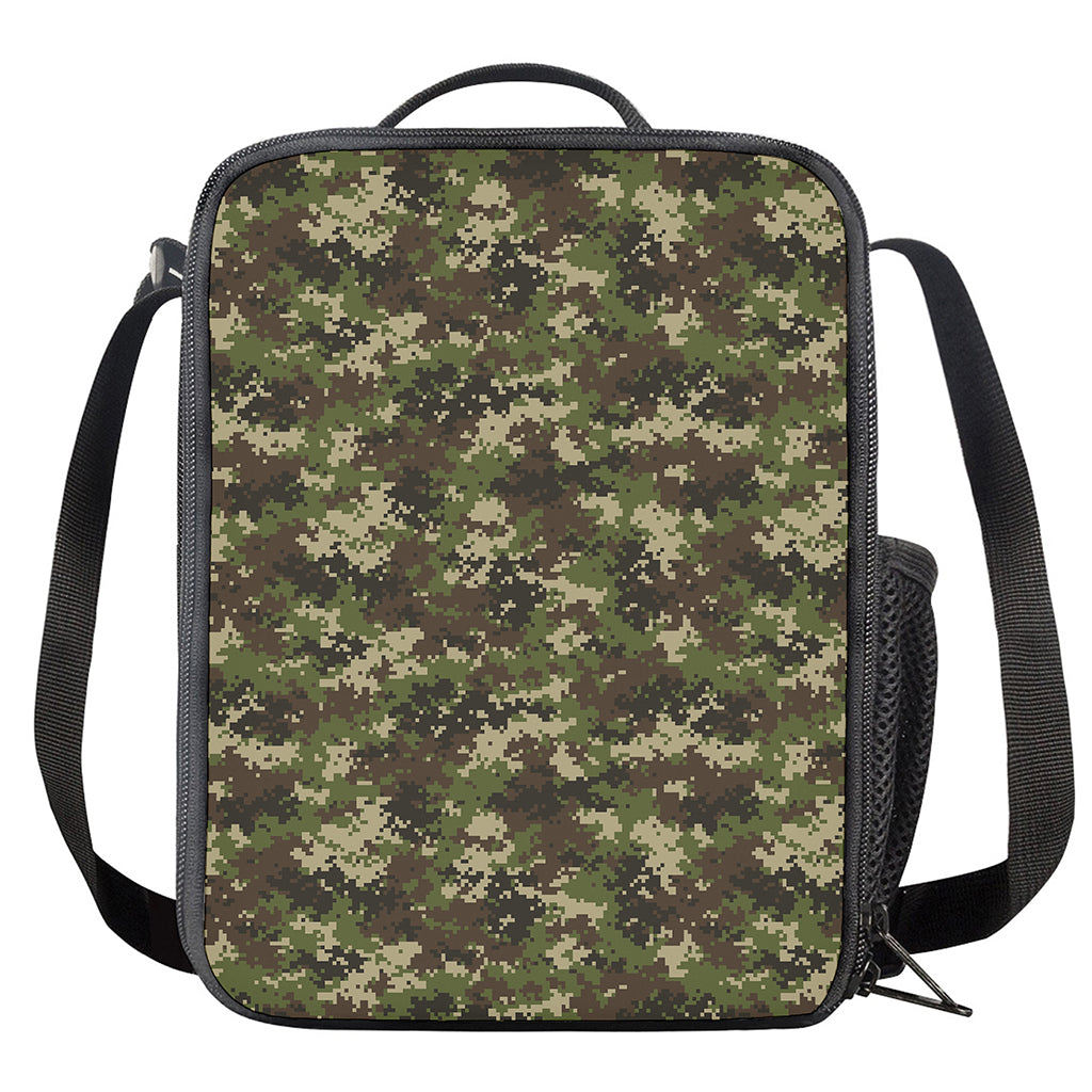 Military Digital Camo Pattern Print Crossbody Lunch Bag