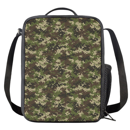Military Digital Camo Pattern Print Crossbody Lunch Bag