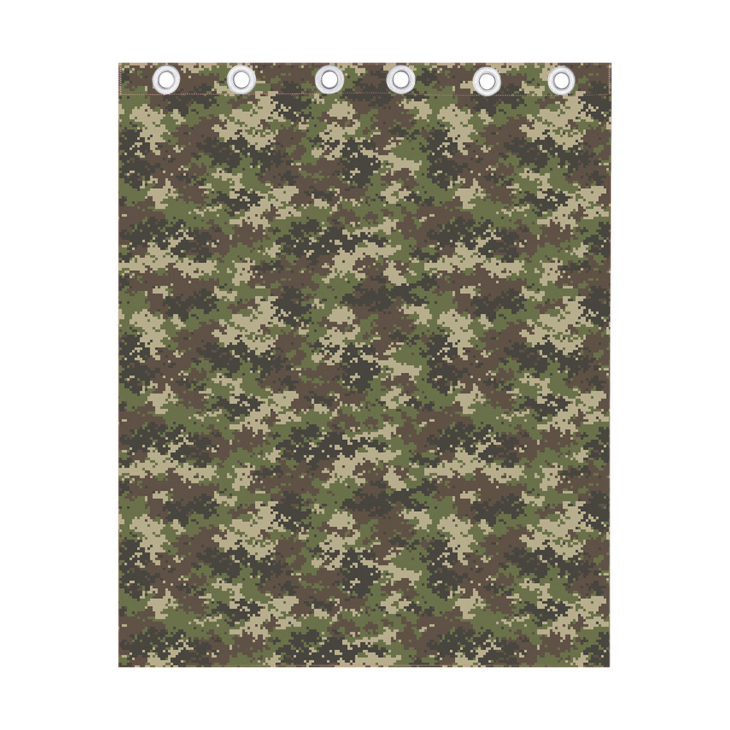 Military Digital Camo Pattern Print Curtain