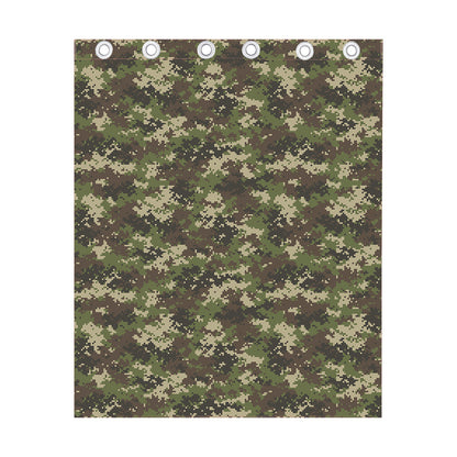 Military Digital Camo Pattern Print Curtain