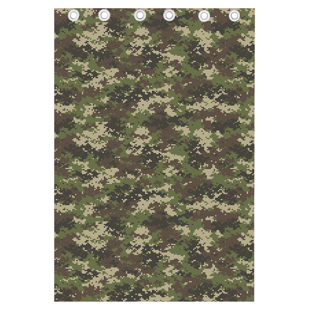 Military Digital Camo Pattern Print Curtain