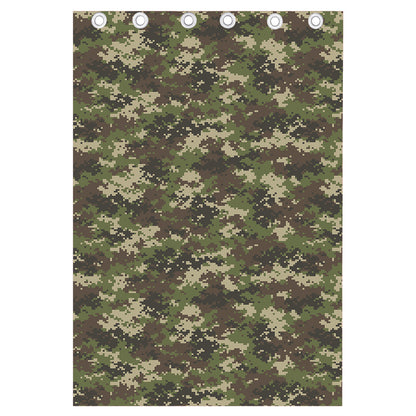 Military Digital Camo Pattern Print Curtain