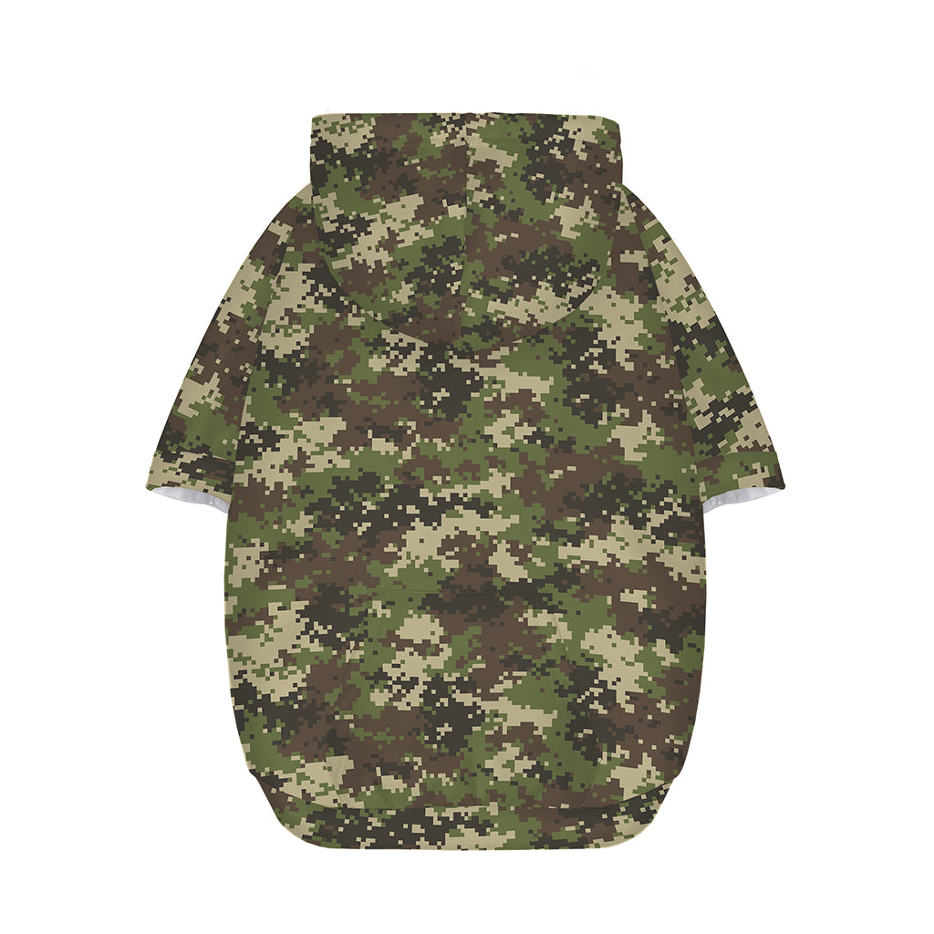 Military Digital Camo Pattern Print Dog Zip Up Hoodie