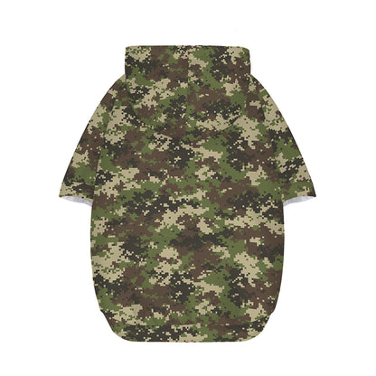 Military Digital Camo Pattern Print Dog Zip Up Hoodie