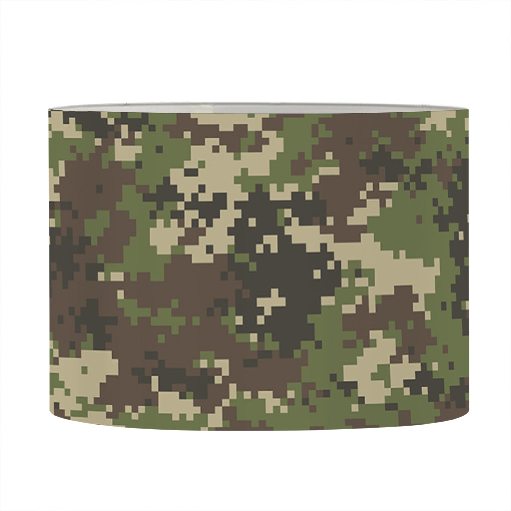 Military Digital Camo Pattern Print Drum Lamp Shade