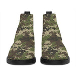 Military Digital Camo Pattern Print Flat Ankle Boots