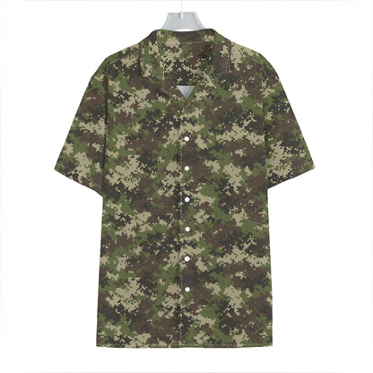 Military Digital Camo Pattern Print Hawaiian Shirt