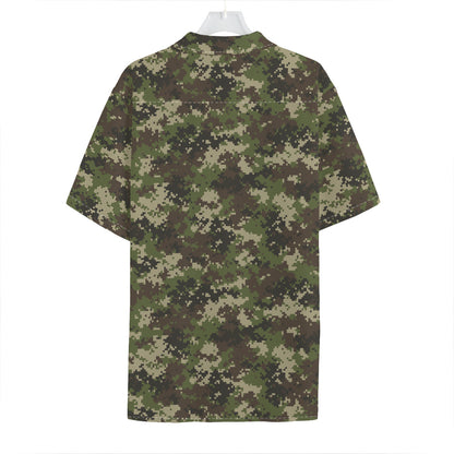Military Digital Camo Pattern Print Hawaiian Shirt