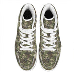 Military Digital Camo Pattern Print High Top Leather Sneakers