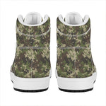 Military Digital Camo Pattern Print High Top Leather Sneakers