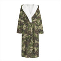 Military Digital Camo Pattern Print Hooded Bathrobe
