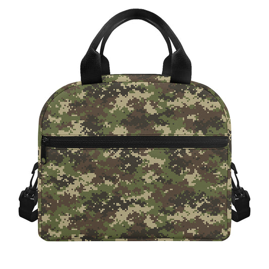 Military Digital Camo Pattern Print Insulated Lunch Bag
