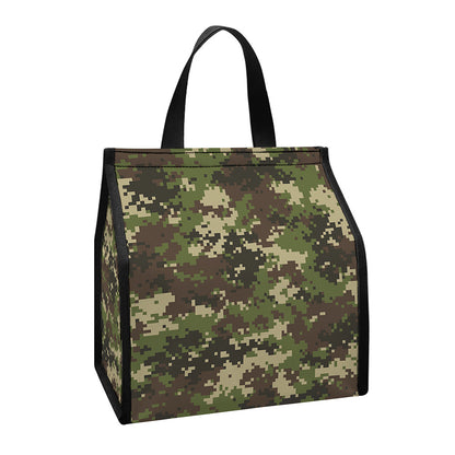 Military Digital Camo Pattern Print Insulated Lunch Tote