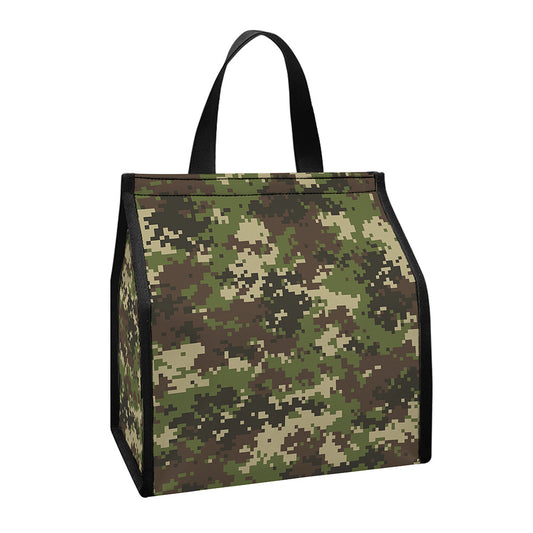 Military Digital Camo Pattern Print Insulated Lunch Tote