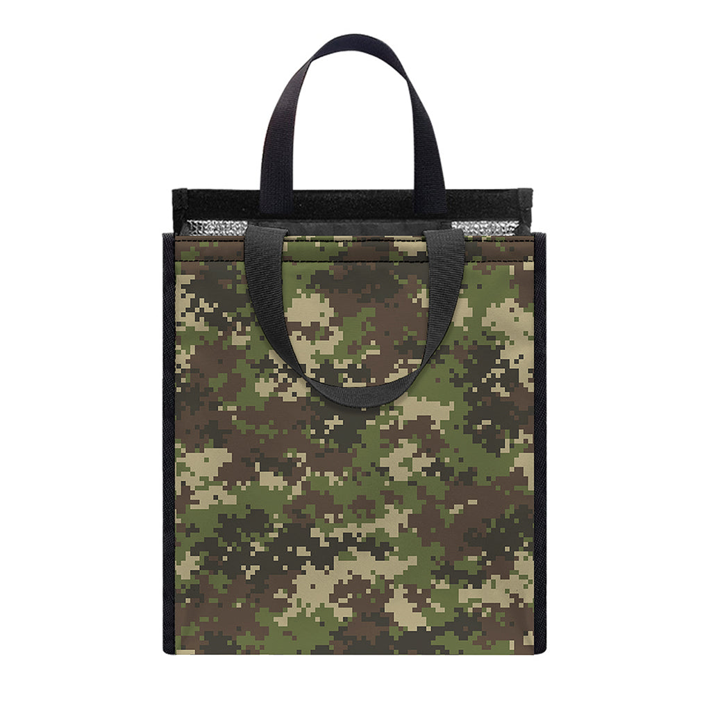 Military Digital Camo Pattern Print Insulated Lunch Tote