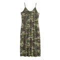 Military Digital Camo Pattern Print Jersey Midi Cami Dress