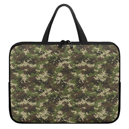Military Digital Camo Pattern Print Laptop Sleeve With Handle