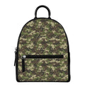 Military Digital Camo Pattern Print Leather Backpack