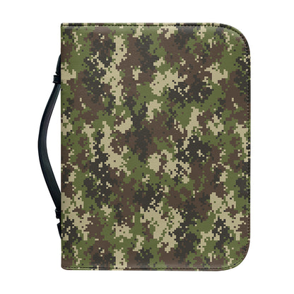 Military Digital Camo Pattern Print Leather Bible Cover