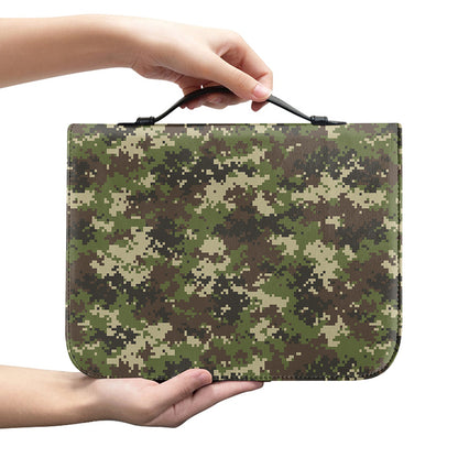 Military Digital Camo Pattern Print Leather Bible Cover
