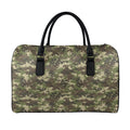 Military Digital Camo Pattern Print Leather Duffel Bag