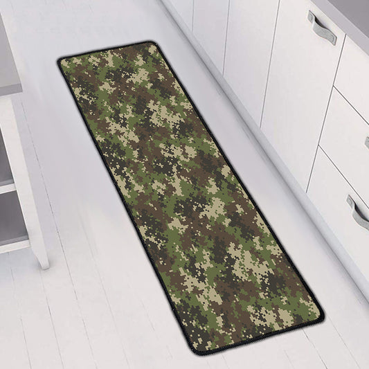 Military Digital Camo Pattern Print Long Kitchen Mat