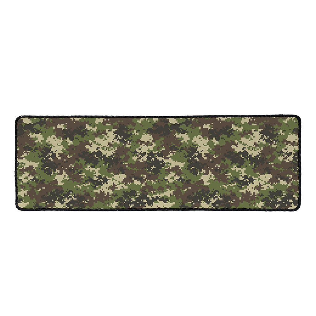 Military Digital Camo Pattern Print Long Kitchen Mat