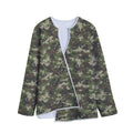 Military Digital Camo Pattern Print Long Sleeve Short Coat