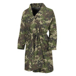 Military Digital Camo Pattern Print Men's Bathrobe