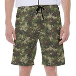 Military Digital Camo Pattern Print Men's Beach Shorts