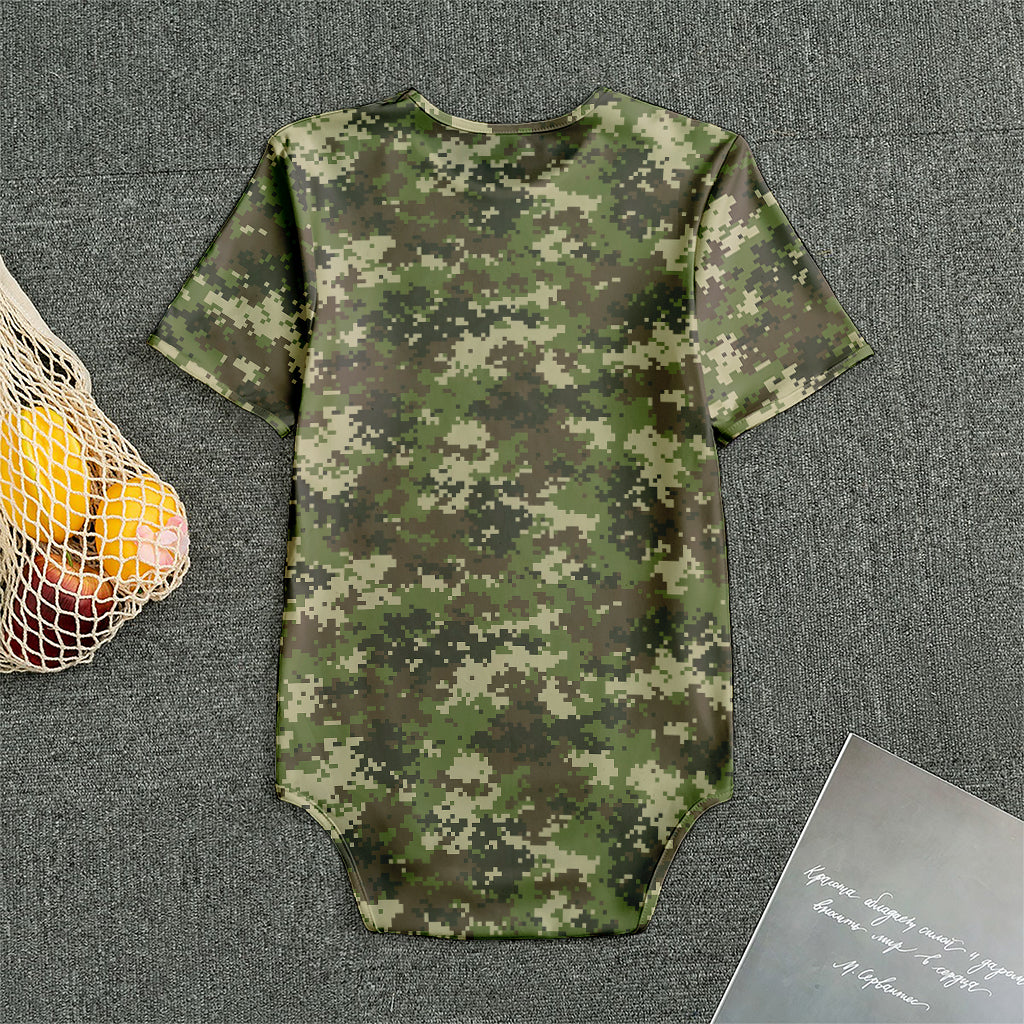 Military Digital Camo Pattern Print Men's Bodysuit