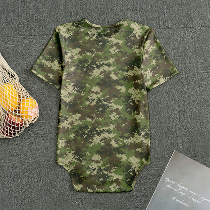 Military Digital Camo Pattern Print Men's Bodysuit