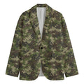 Military Digital Camo Pattern Print Men's Cotton Blazer